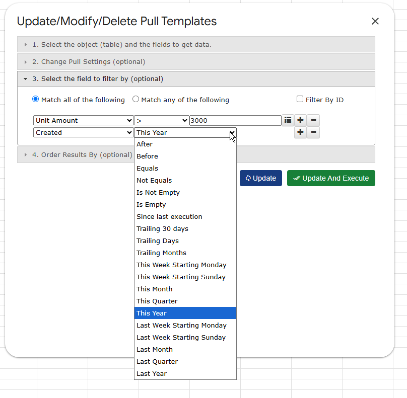 Filter Stripe data before download